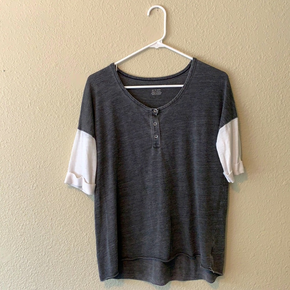 A Long sleeve button shirt.